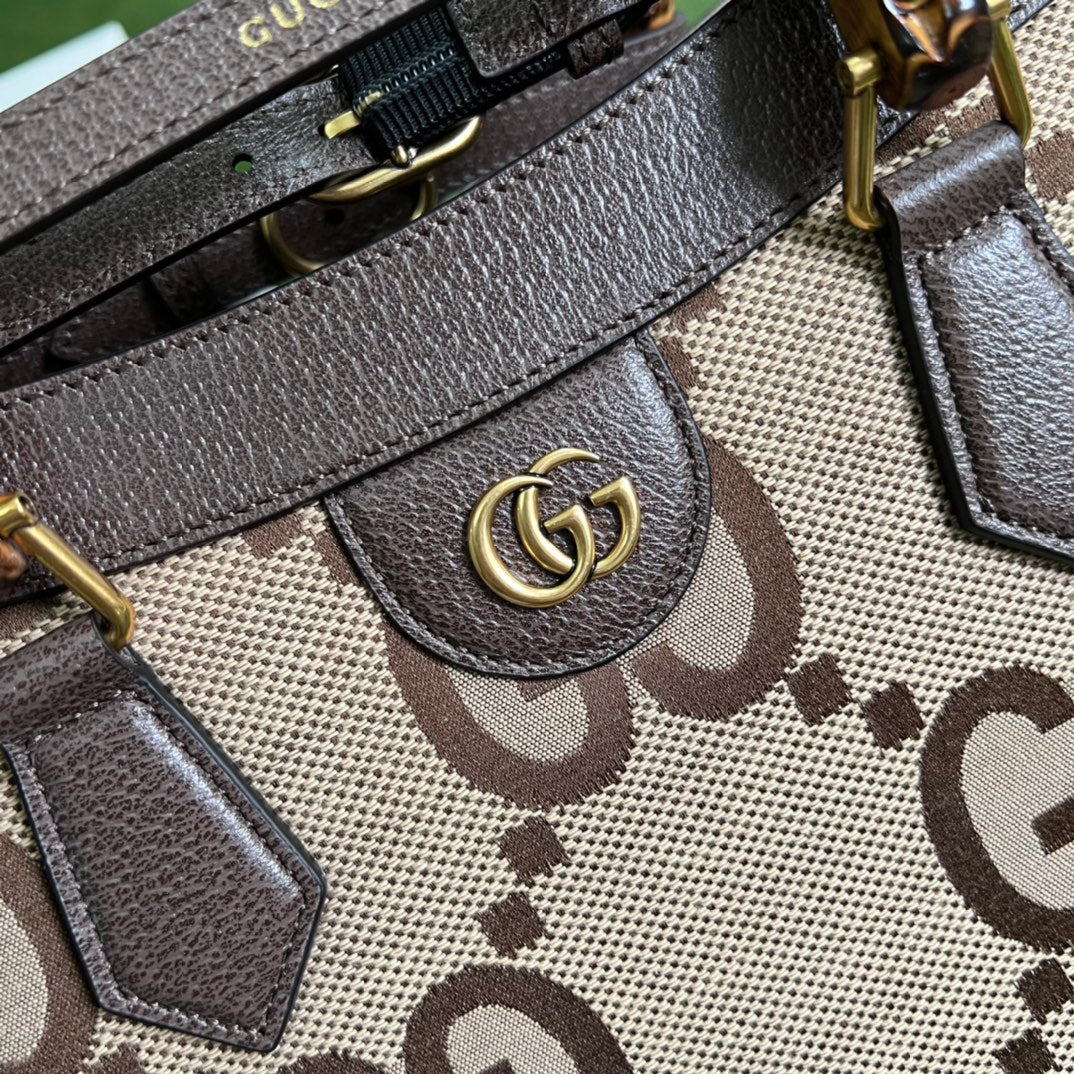 Bolsa Tote Couro Camel Letras Entrelaçadas Pequena