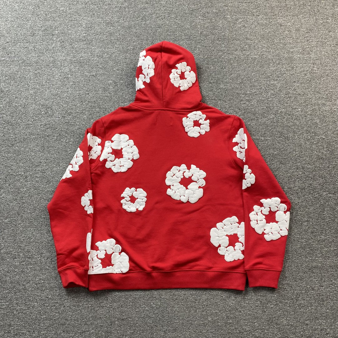 Moletom Algodão Vermelho Estampa Grinalda