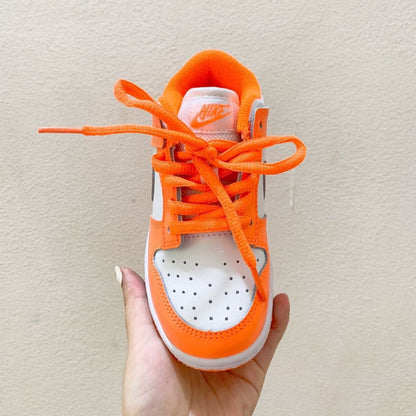 Tênis Infantil Skate Couro Cano Baixo Laranja
