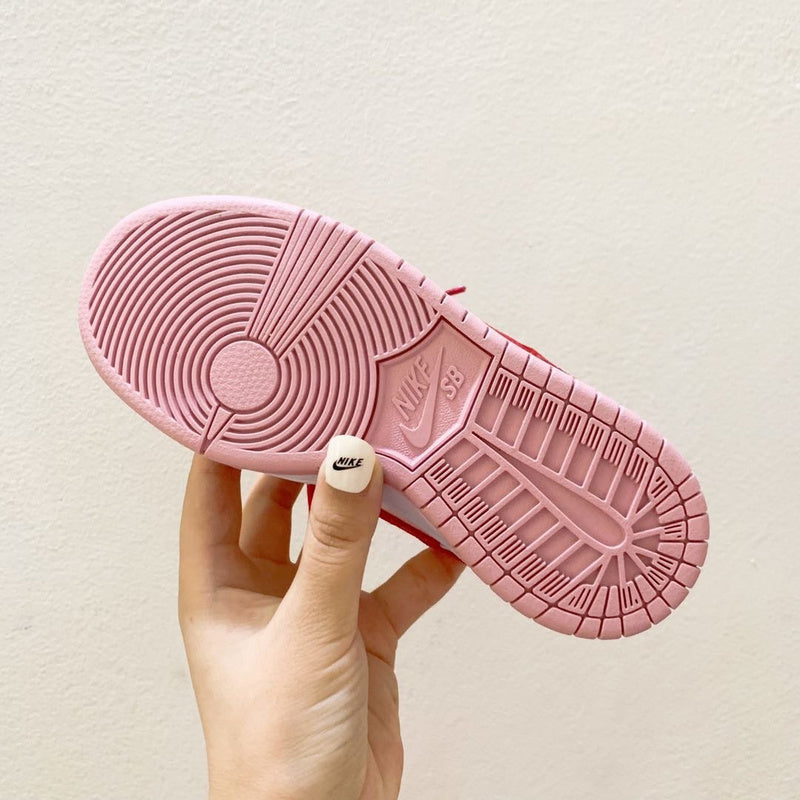 Tênis Cano Baixo Infantil Couro Rosa Padrão Estampado