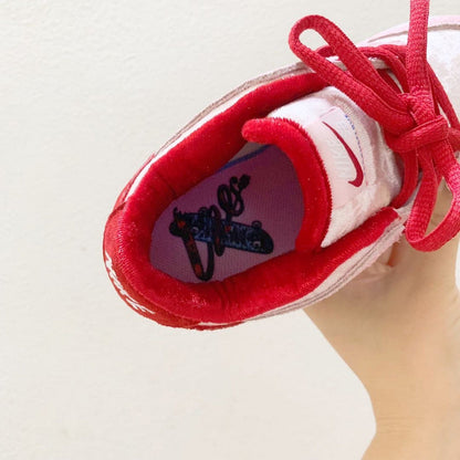 Tênis Cano Baixo Infantil Couro Rosa Padrão Estampado