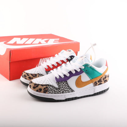 Tênis Cano Baixo Couro Safari Padrão Animal Print