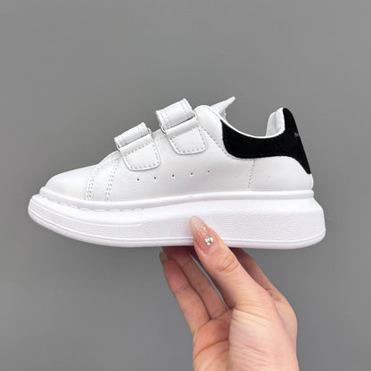 Tênis Infantil Couro Branco com Detalhe Preto