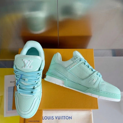 Tênis Casual Malha Mint Green com Detalhes Brancos