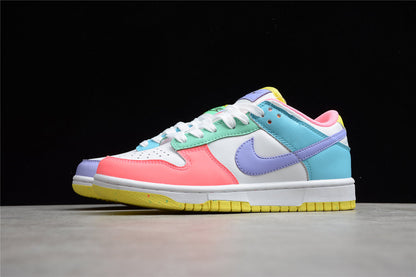 Tênis Cano Baixo Couro Multicolorido Pastel
