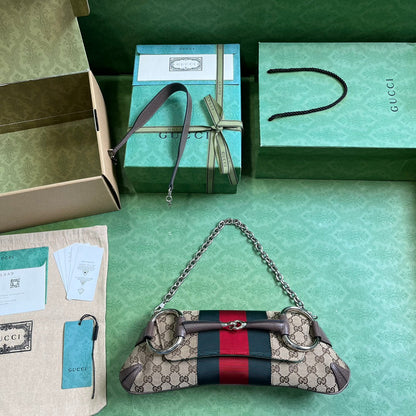 Bolsa Ombro Couro Pequena Com Corrente Metálica