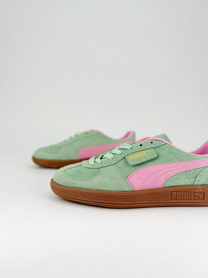 Tênis Couro Colorido Branco Mint e Rosa