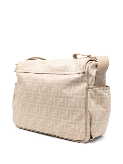 Bolsa Mão Couro Padrão Letras F Espelhadas