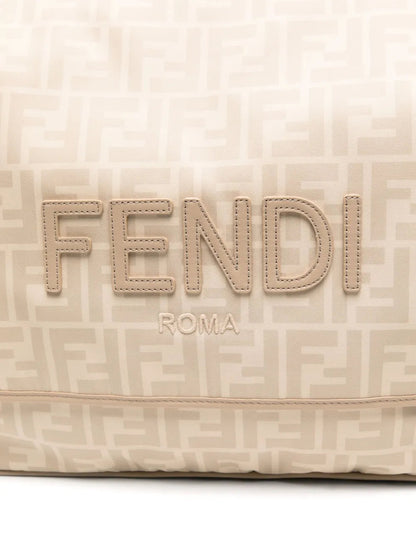 Bolsa Mão Couro Padrão Letras F Espelhadas