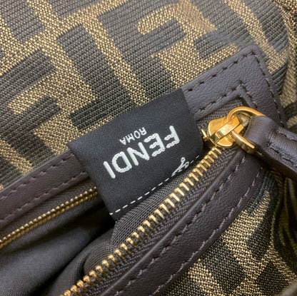 Bolsa Couro Jacquard Letras F Espelhadas
