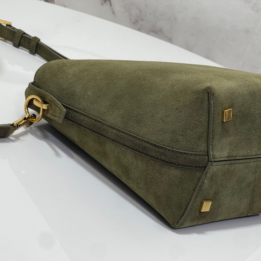Bolsa Satchel Camurça Verde 37cm
