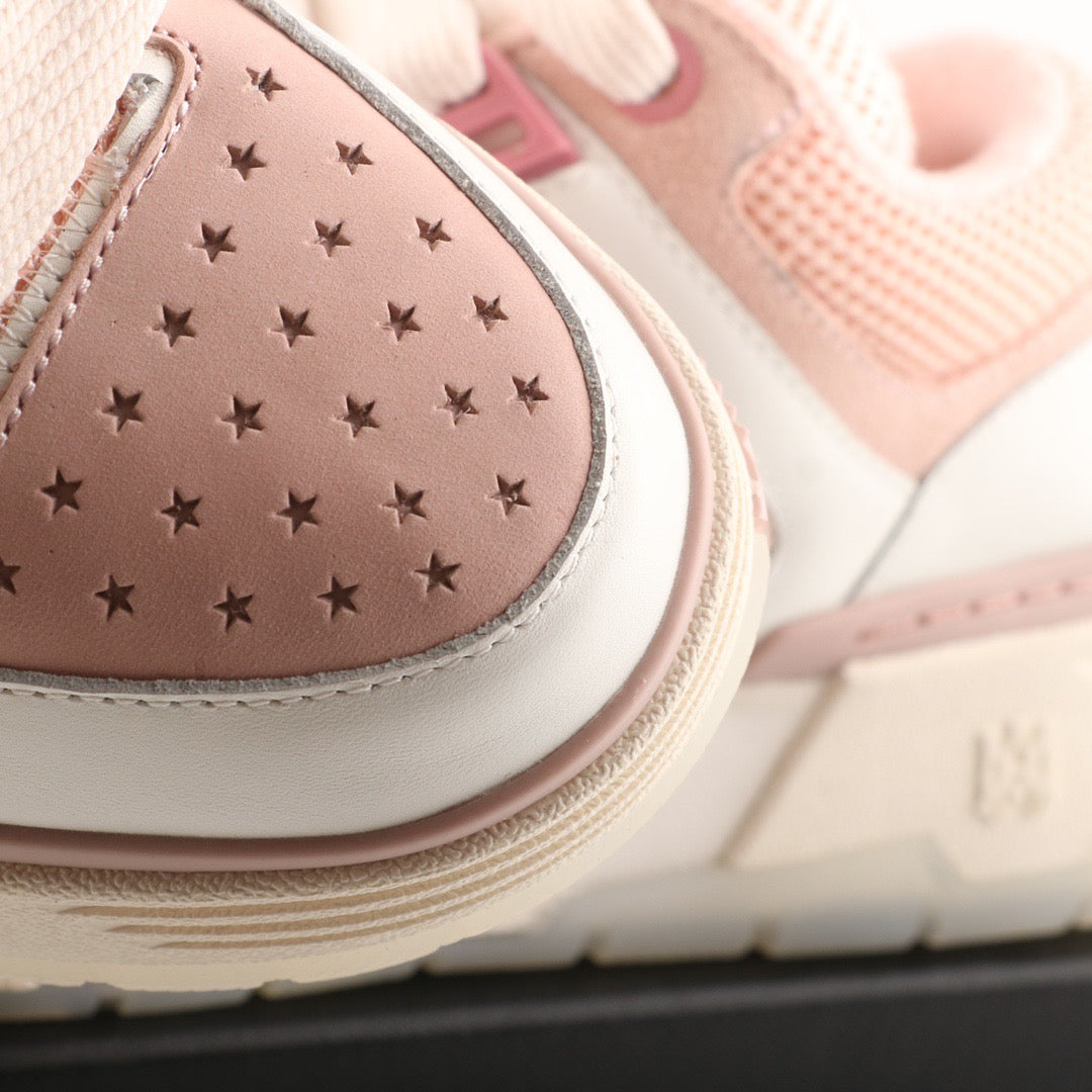 Tênis Cano Alto Couro Branco Detalhe Rosa