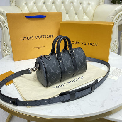 Bolsa Viagem Couro Preto Alça Dupla XS