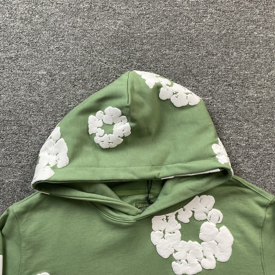 Moletom Algodão Verde Bordado Estampa Decorativa