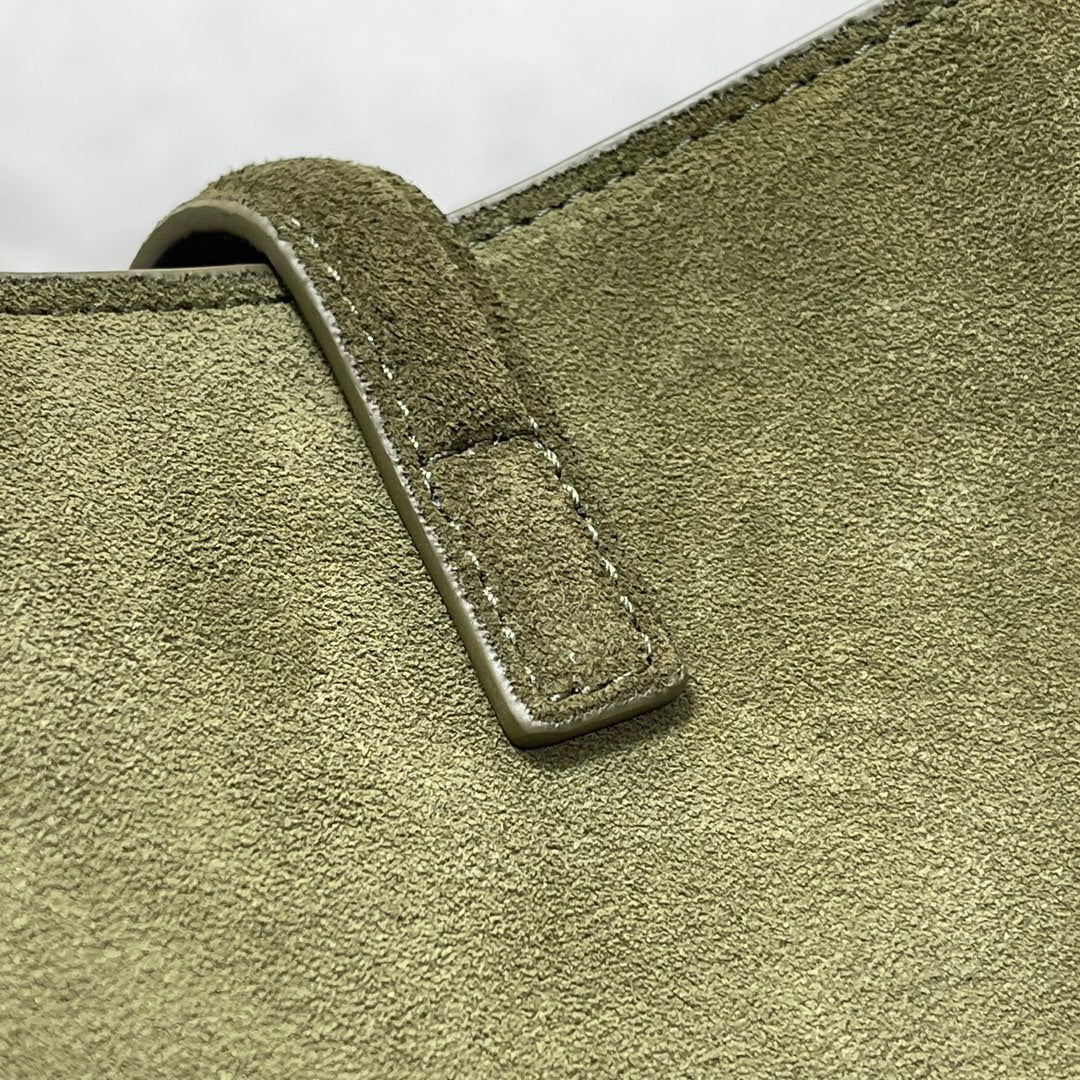 Bolsa Satchel Camurça Verde Média 37cm