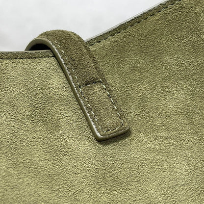 Bolsa Satchel Camurça Verde Média 37cm