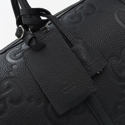 Bolsa Duffle Couro Padrão Letras Entrelaçadas Marrom Grande