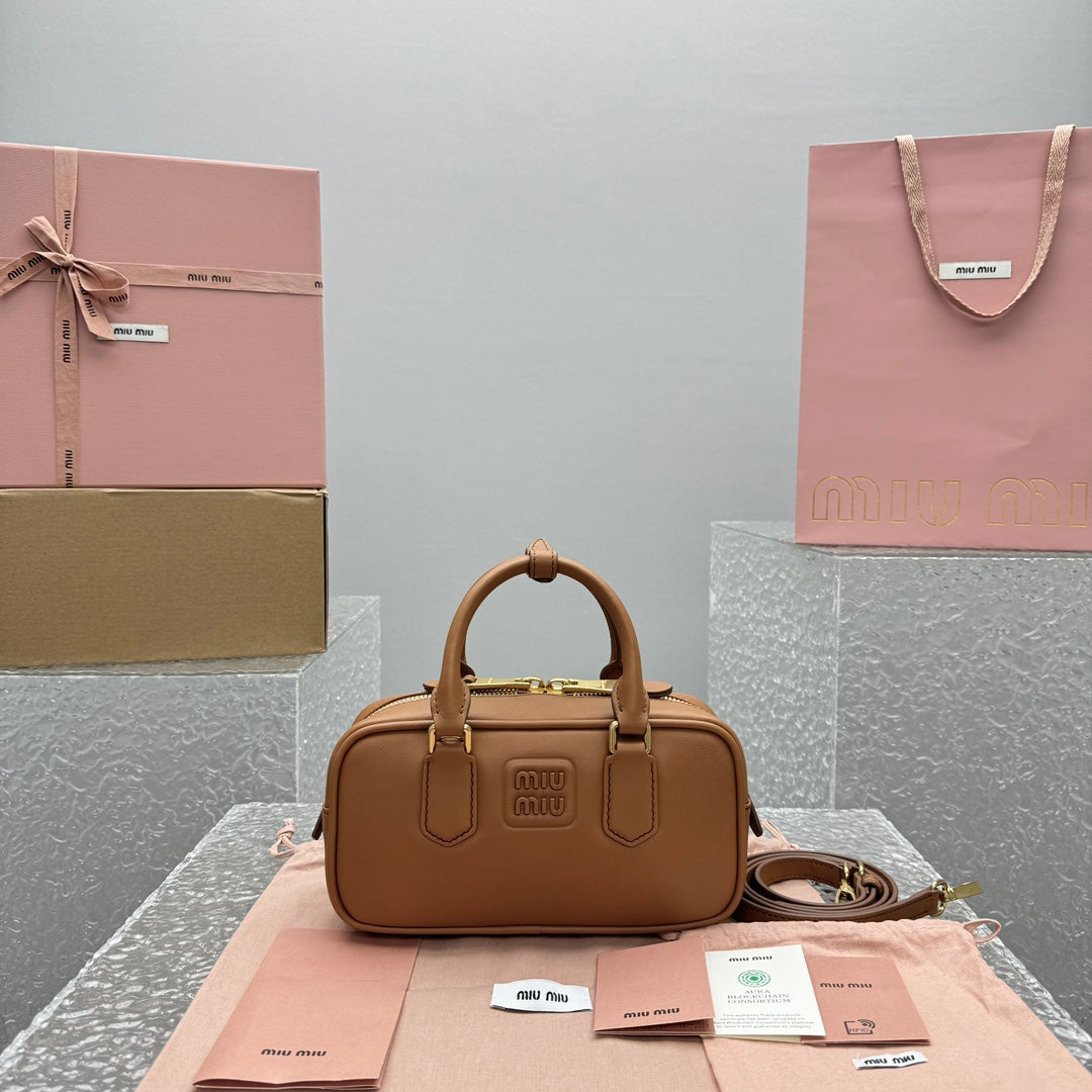 Bolsa Satchel Couro Marrom Compartimentos Estruturada