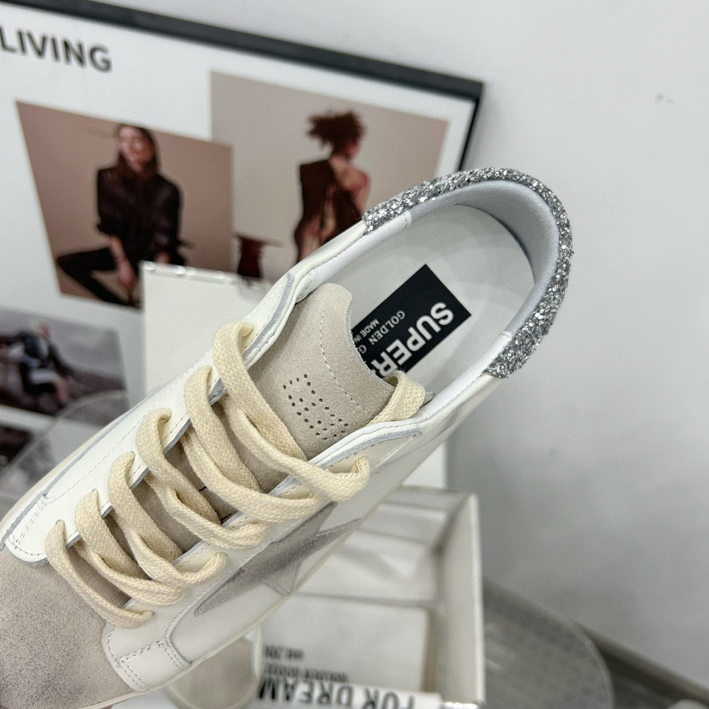 Tênis Couro Branco Solado Vintage Desgastado