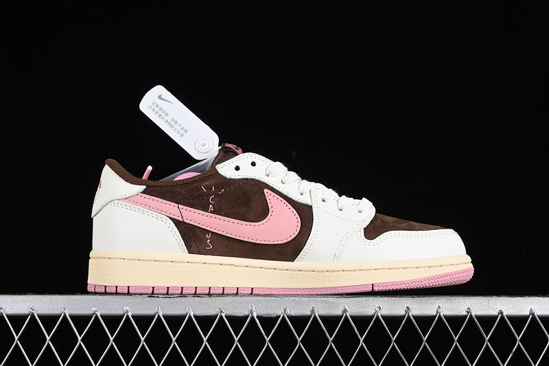 Tênis Cano Baixo Couro Marrom Chocolate Detalhe Rosa