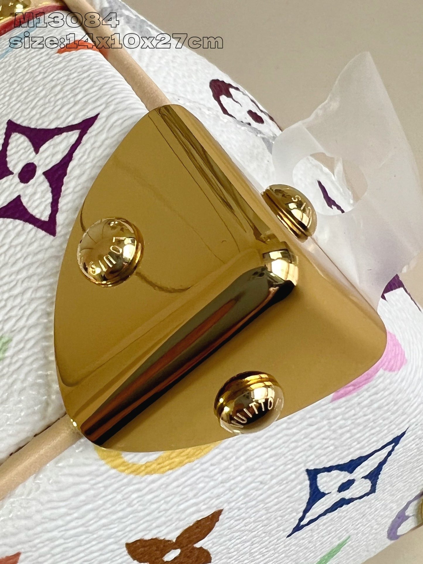 Bolsa Satchel Couro Padrão Monograma Geométrico Marrom Média