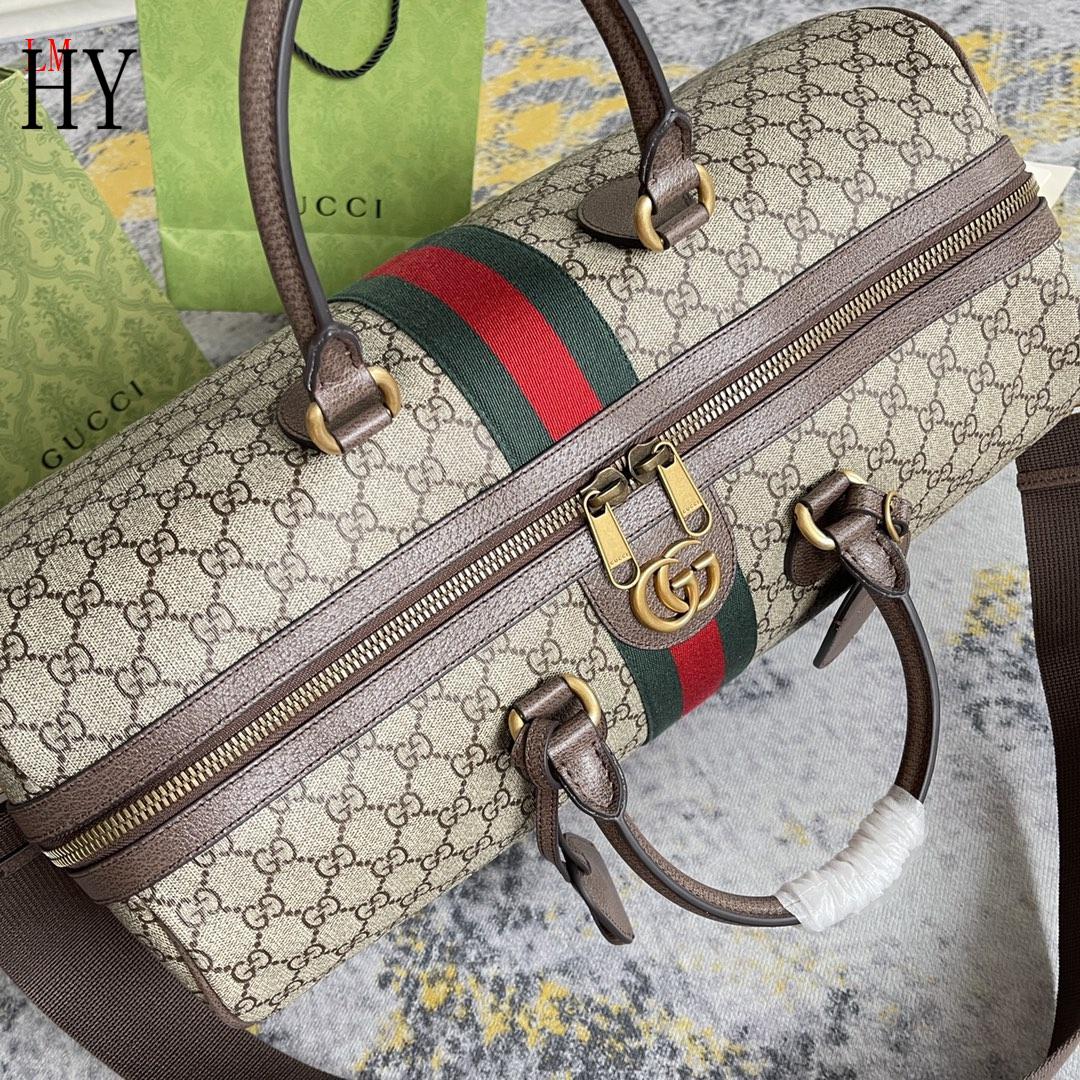 Bolsa Duffel Grande Couro Preto com Alças