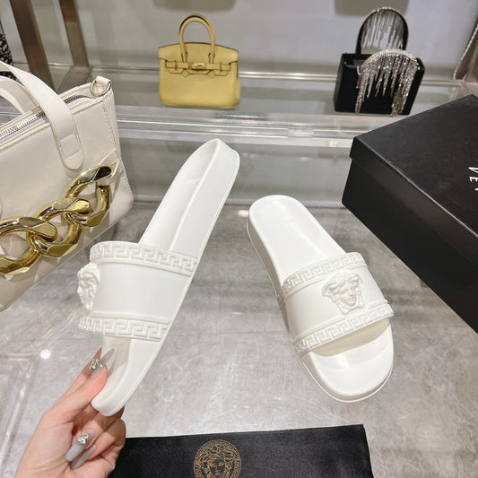 Chinelo Slide Couro Branco