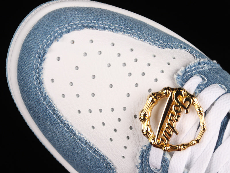 Tênis Cano Alto Couro Basquete Jeans Jeans