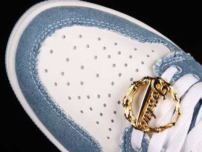 Tênis Cano Alto Couro Basquete Jeans Jeans