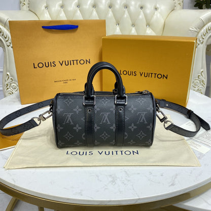 Bolsa Viagem Couro Preto Alça Dupla XS