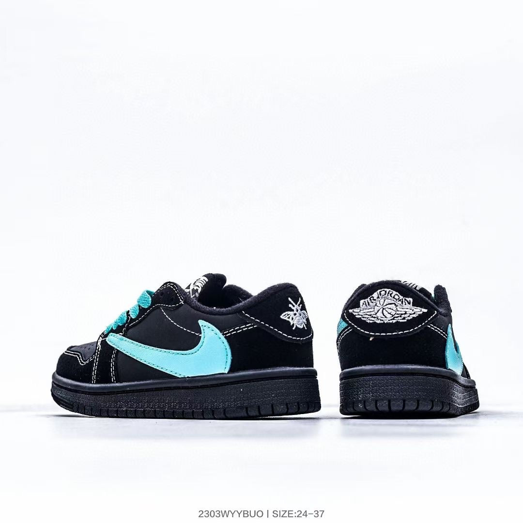 Tênis Cano Alto Infantil Couro Azul Tiffany Detalhe Reverso