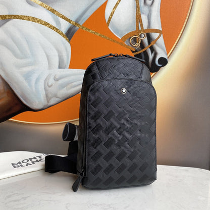 Mochila Couro Preto Compartimentos Múltiplos