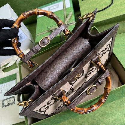 Bolsa Tote Couro Camel Letras Entrelaçadas Pequena