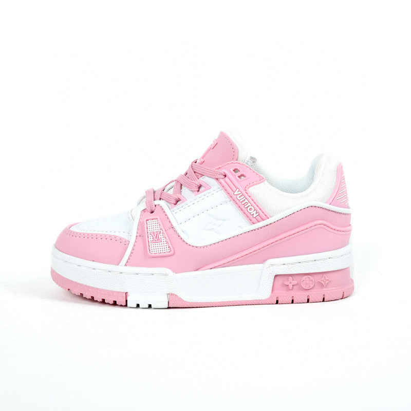 Tênis Infantil Padrão Monograma Geométrico Rosa