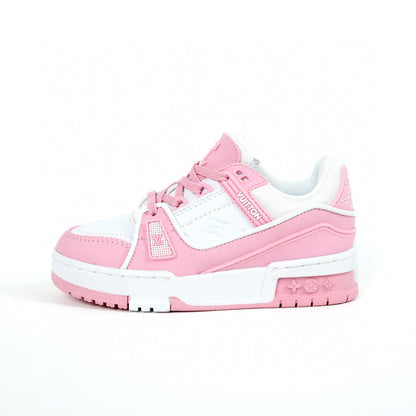 Tênis Infantil Padrão Monograma Geométrico Rosa