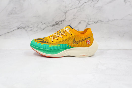 Tênis Runner Malha Amarelo Limão Detalhe Verde