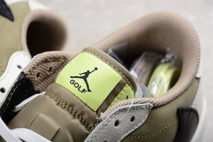 Tênis Cano Baixo Couro Olive com Detalhes Contrastantes
