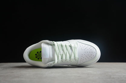 Tênis Skate Couro Cano Baixo Branco Verde Menta