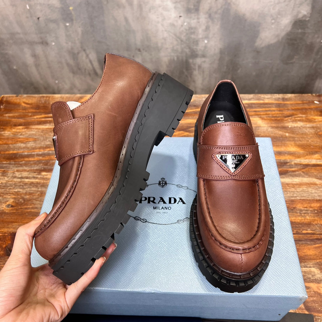 Mocassim Couro Marrom Liso