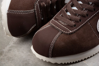 Tênis Casual Couro Marrom Liso