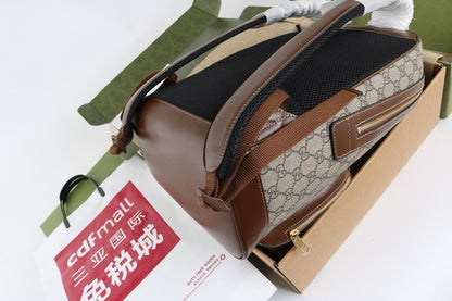 Mochila Lona Canvas Padrão Letras Entrelaçadas