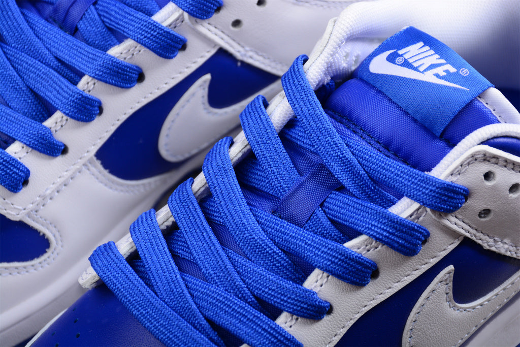 Tênis Cano Baixo Couro Branco Detalhe Azul Racer