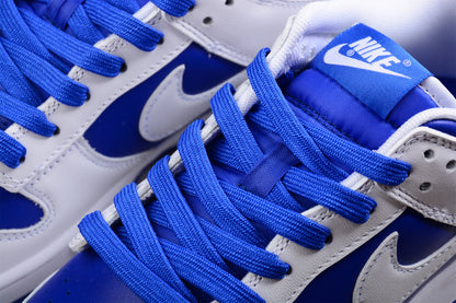 Tênis Cano Baixo Couro Branco Detalhe Azul Racer