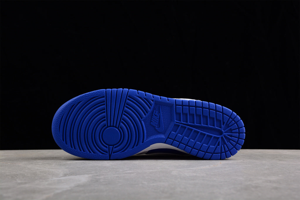 Tênis Cano Baixo Couro Branco Detalhe Azul Racer