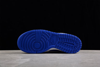 Tênis Cano Baixo Couro Branco Detalhe Azul Racer