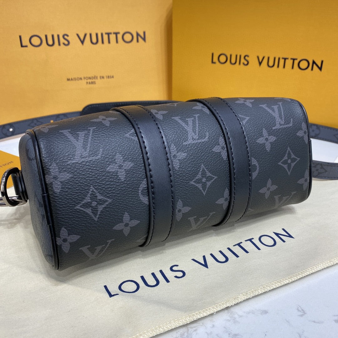 Bolsa Viagem Couro Preto Alça Dupla XS