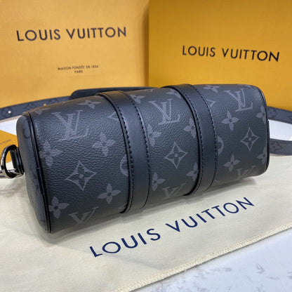 Bolsa Viagem Couro Preto Alça Dupla XS