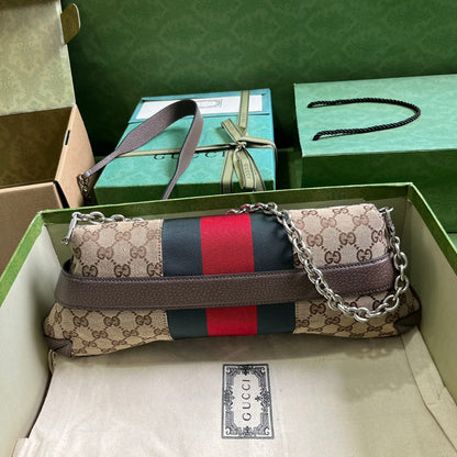 Bolsa Ombro Couro Pequena Com Corrente Metálica