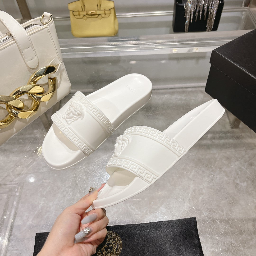 Chinelo Slide Couro Branco