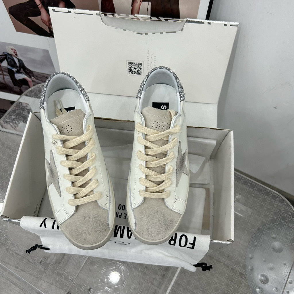 Tênis Couro Branco Solado Vintage Desgastado